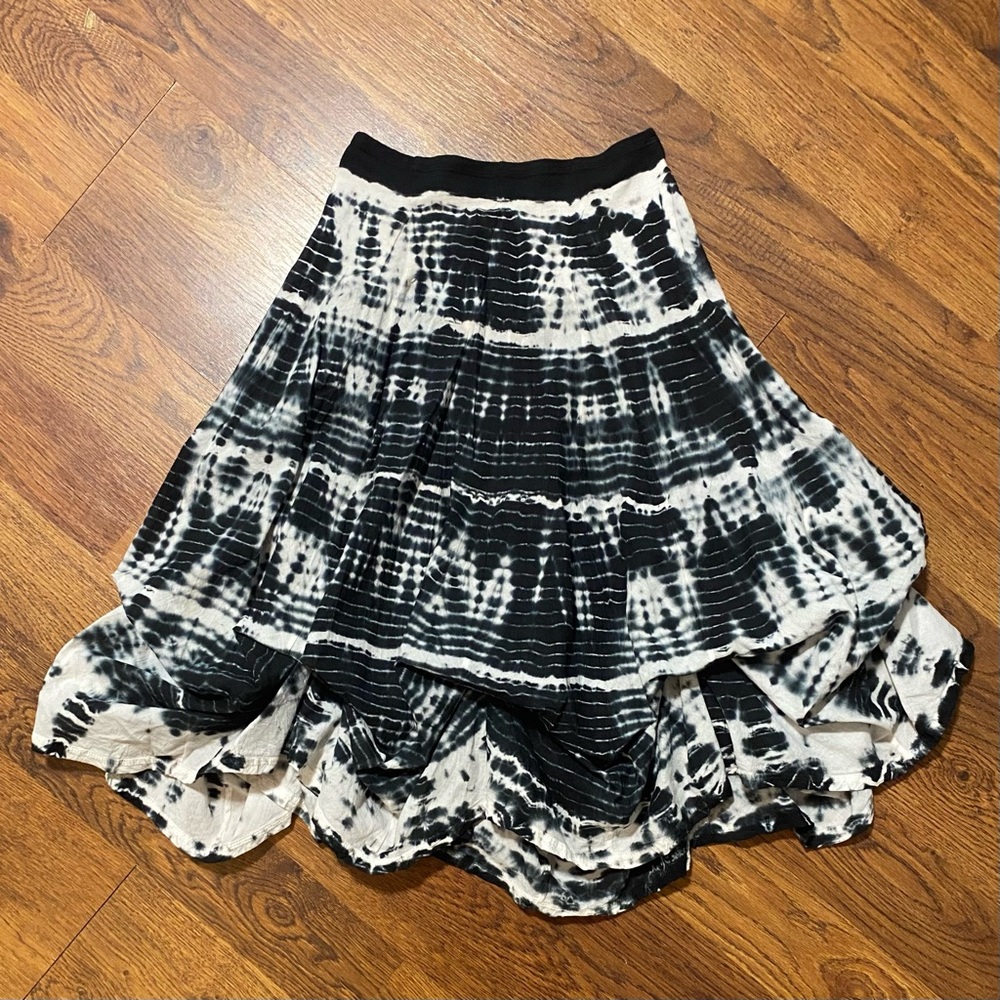 Luna Luz Tie Dye Bubble Skirt SzS Ripple Parachute Art To Wear Flounce Lagenlook - Picture 3 of 10